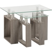 Milan Nest Of Tables Charcoal/Glass